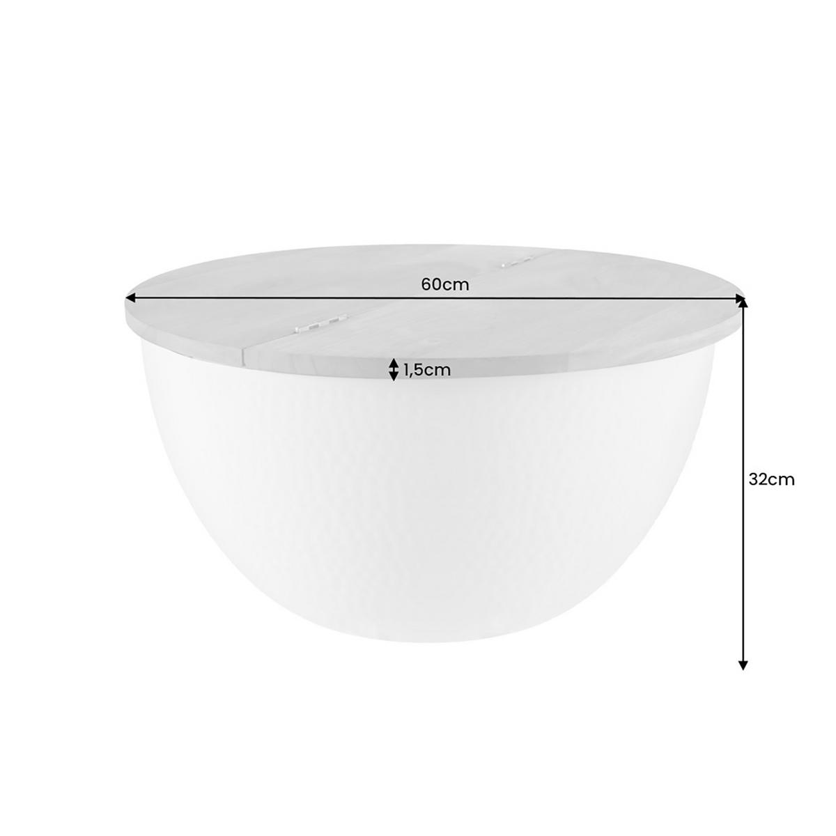 COUCHTISCH ORIENT STORAGE Akazie rund Natur 60cm - Braun, Holz/Metall (60/60/31cm) - riess-ambiente