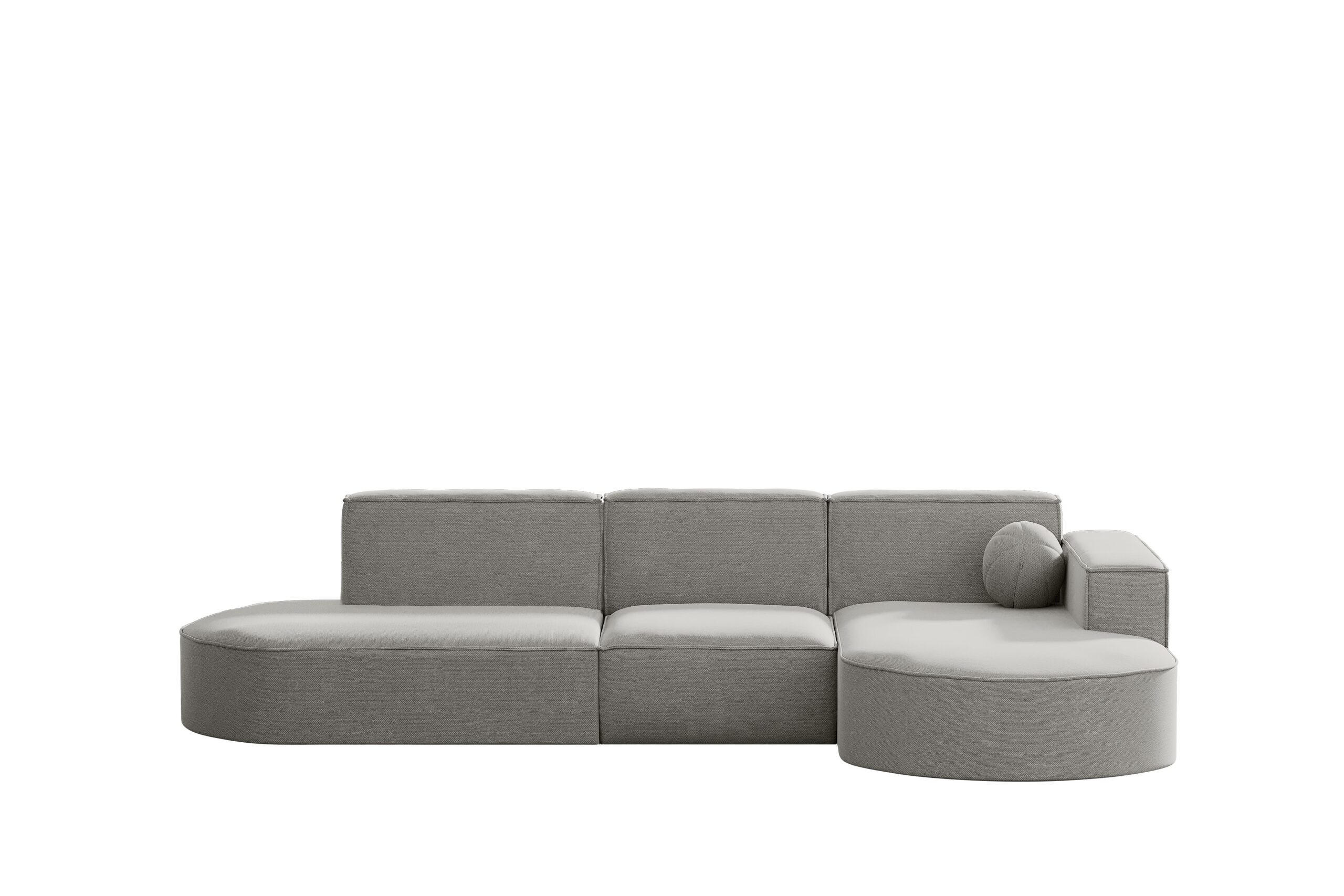 GARTENECKSOFA L-Form Garten Modena L Patio Hellgrau Rechts - Hellgrau, Holz/Textil (296/78/165cm) - Kaiser Möbel