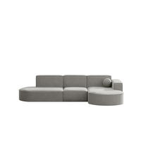 GARTENECKSOFA L-Form Garten Modena L Patio Hellgrau Rechts - Hellgrau, Holz/Textil (296/78/165cm) - Kaiser Möbel