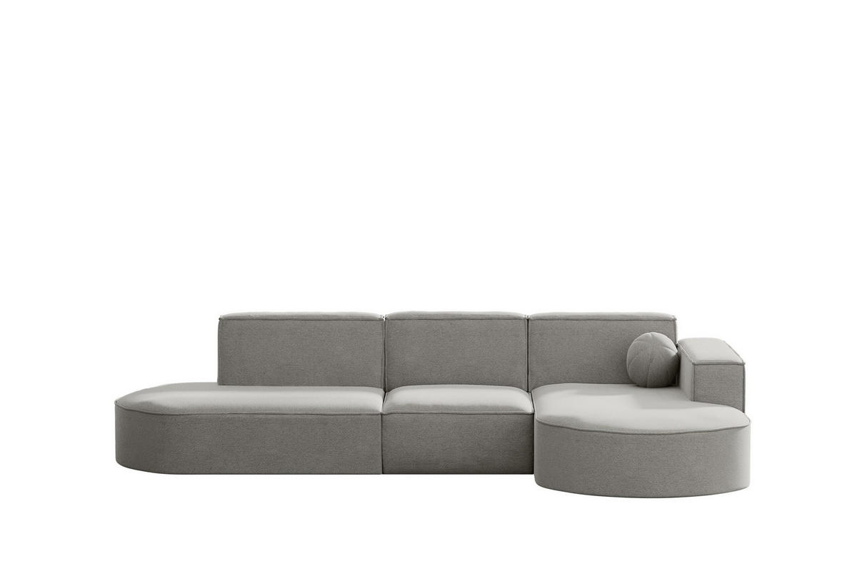 GARTENECKSOFA L-Form Garten Modena L Patio Hellgrau Rechts - Hellgrau, Holz/Textil (296/78/165cm) - Kaiser Möbel