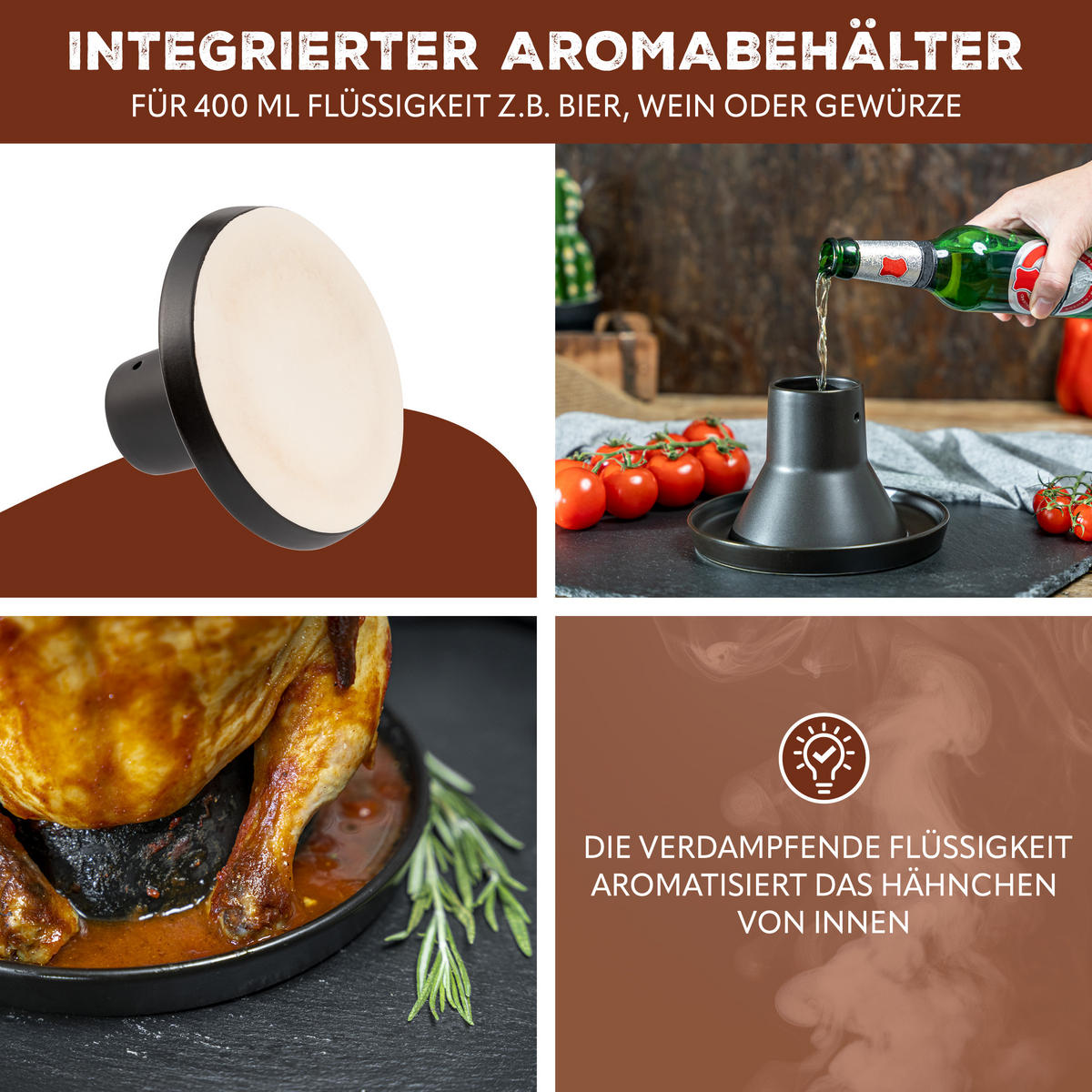 HÄHNCHENBRÄTER, schwarz, Steingut - Schwarz, Keramik (18/11/18cm) - bremermann