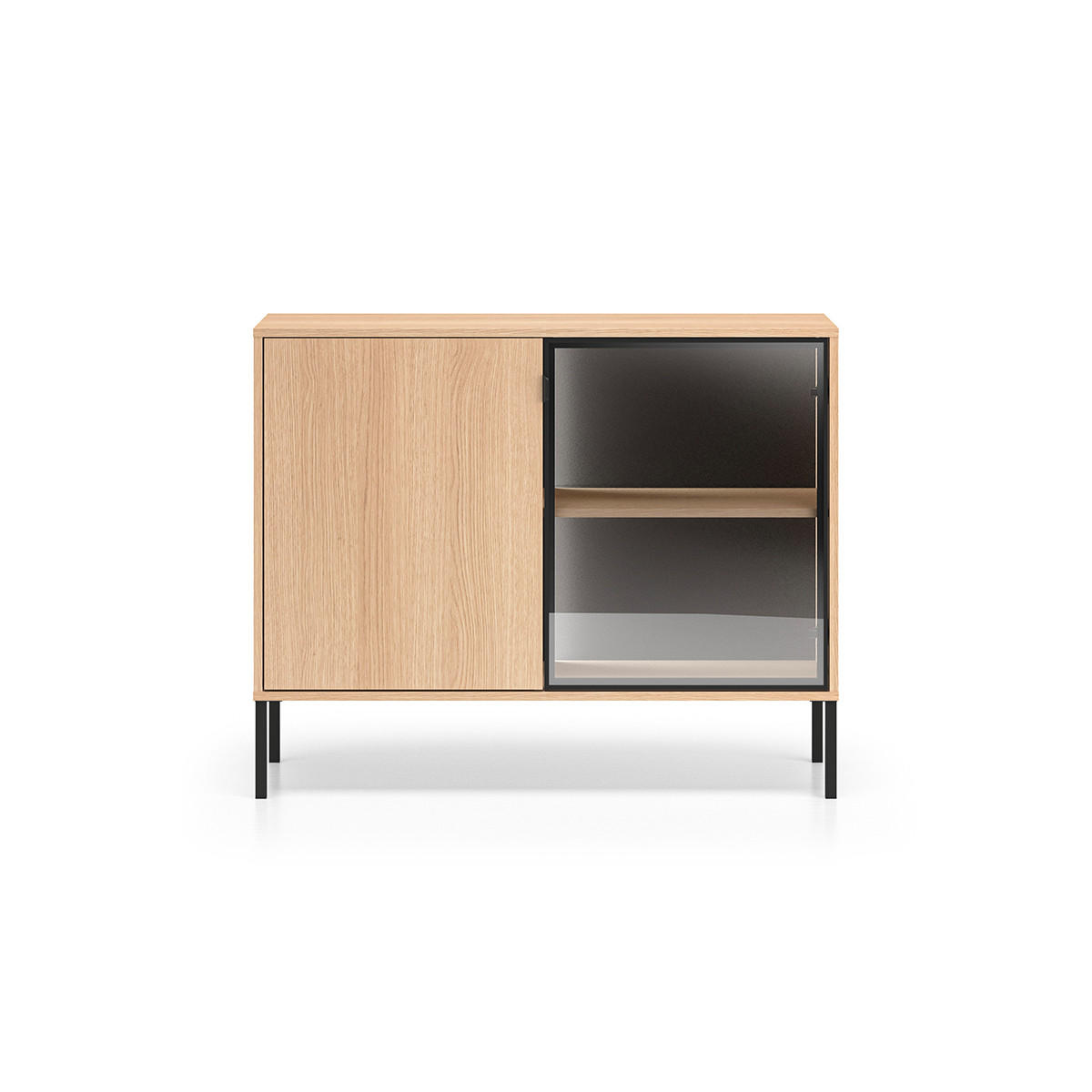 SIDEBOARD Paige Holz und Schwarz - Schwarz, Holzwerkstoff (107/86/40cm) - Petits-meubles