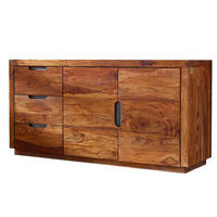 SIDEBOARD Sheesham 150x45x75 walnuss lackiert DUKE #126 - Dunkelbraun, Holz (150/75/45cm) - Massivmoebel24