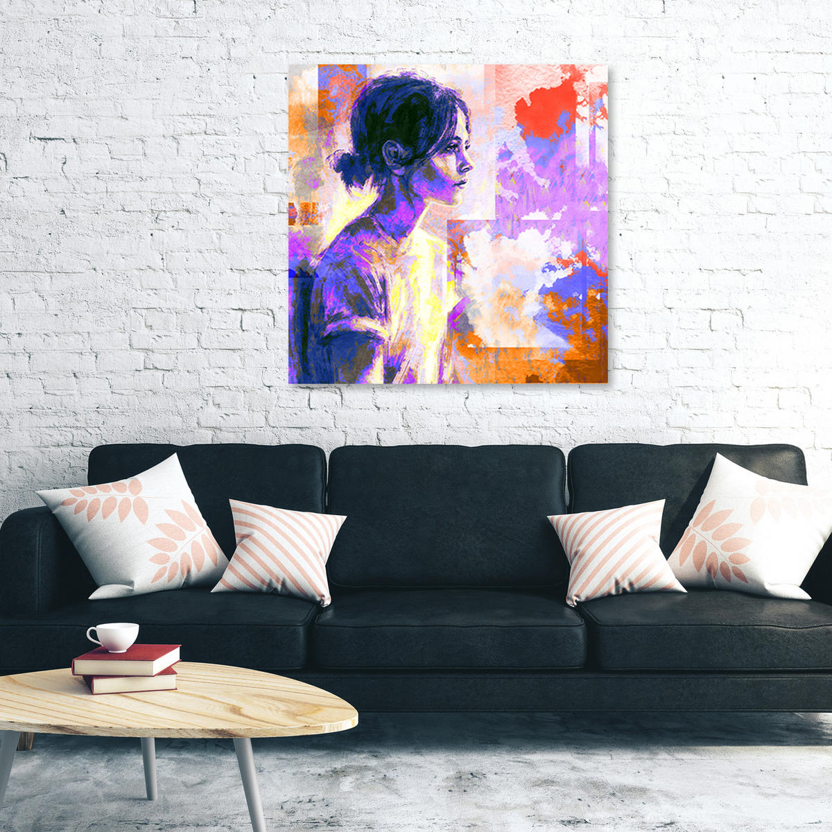 LEINWANDBILD, Menschen - Lila 50x50cm - Lila, Textil (50/50cm) - Feeby