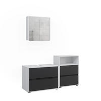 BADEZIMMER-SET Maltin Weiß/Anthrazit 3 Teile - Anthrazit/Weiß, Holzwerkstoff (80/58/40cm) - Vicco