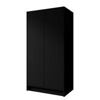 SCHRANK Schwarz 100 ALA Ohne Spiegel Ohne Griffe Mit Spiegel - Schwarz, Holzwerkstoff (102/200/51cm) - Sepro Meble