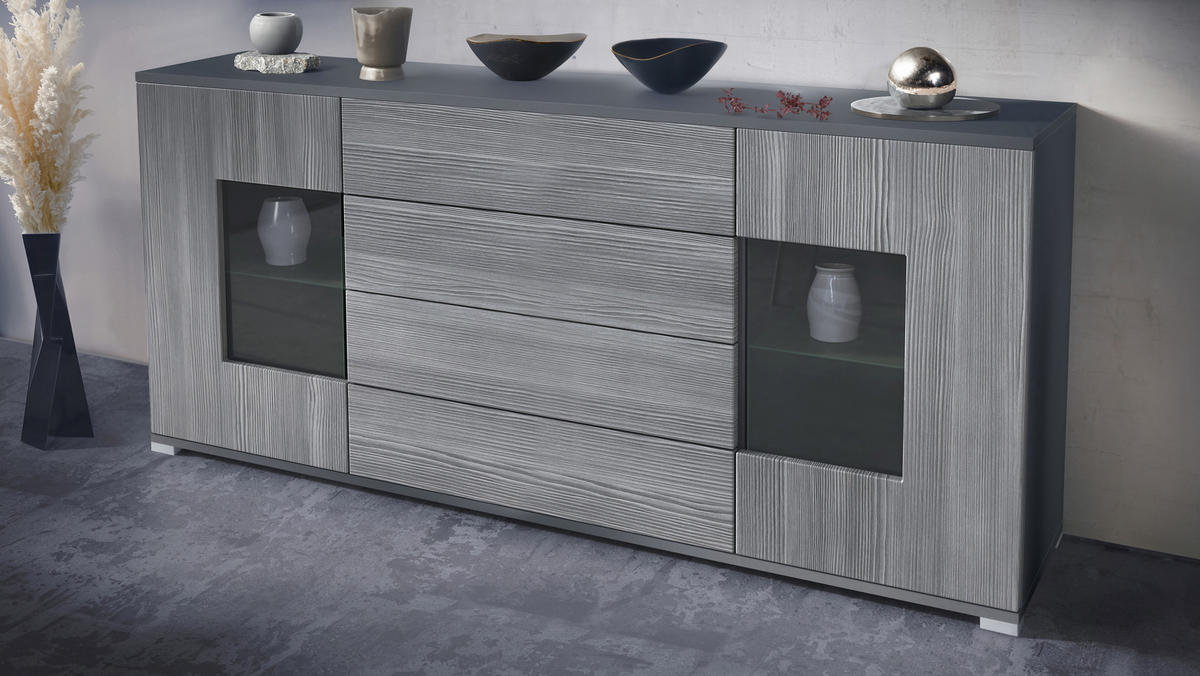 SIDEBOARD Grömitz Avola-Anthrazit - Anthrazit, Holzwerkstoff (166.5/75.5/35cm) - Vladon