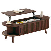 COUCHTISCH 120/50/39,5 cm in Nussbaum aus MDF mit Hubfunktion und Stauraum - Walnussfarben, Holz/Holzwerkstoff (50/120/53.5cm) - CHICFURN
