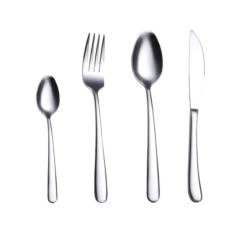 BESTECK Set 24 teilig für 6 Personen, Edelstahl Besteckset mit Messer Gabel Löffel, poliert, spülmaschinenfest - Silberfarben, Metall