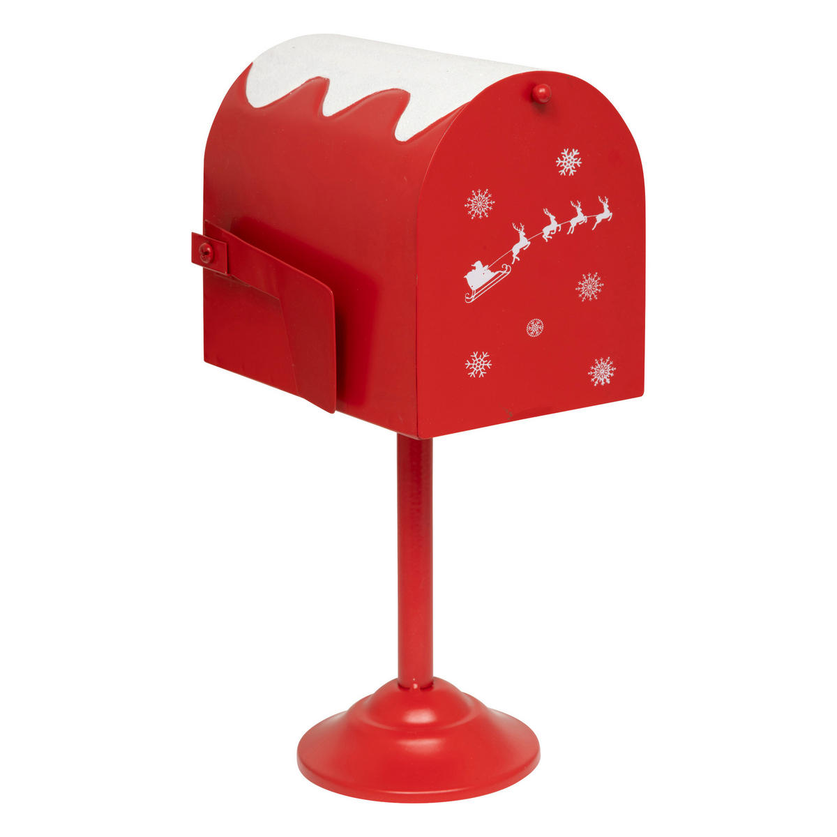 BRIEFKASTEN Metall Weihnachtsmann 32 cm auf Ständer - Rot, Metall (13/32.5/17cm) - Atmosphera Createur d´interieur