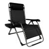 LIEGESTUHL mit Nackenkissen und Getränkehalter, Schwarz - Schwarz/Grau, Metall (73/110/81cm) - QUICK STAR