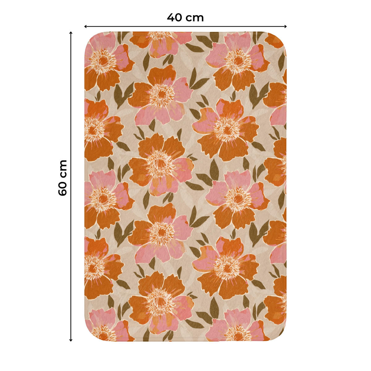 WC-VORLEGER Blumen - Motiv - Retro WC Teppich 40x60 cm - Multicolor, Kunststoff/Textil (40/1cm) - OnlyWow