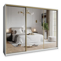 SCHWEBETÜRENSCHRANK RIEN 270/205/60 cm 3-türig mit Spiegel Weiß - Weiß, Holzwerkstoff (270/205/60cm) - MASSENO