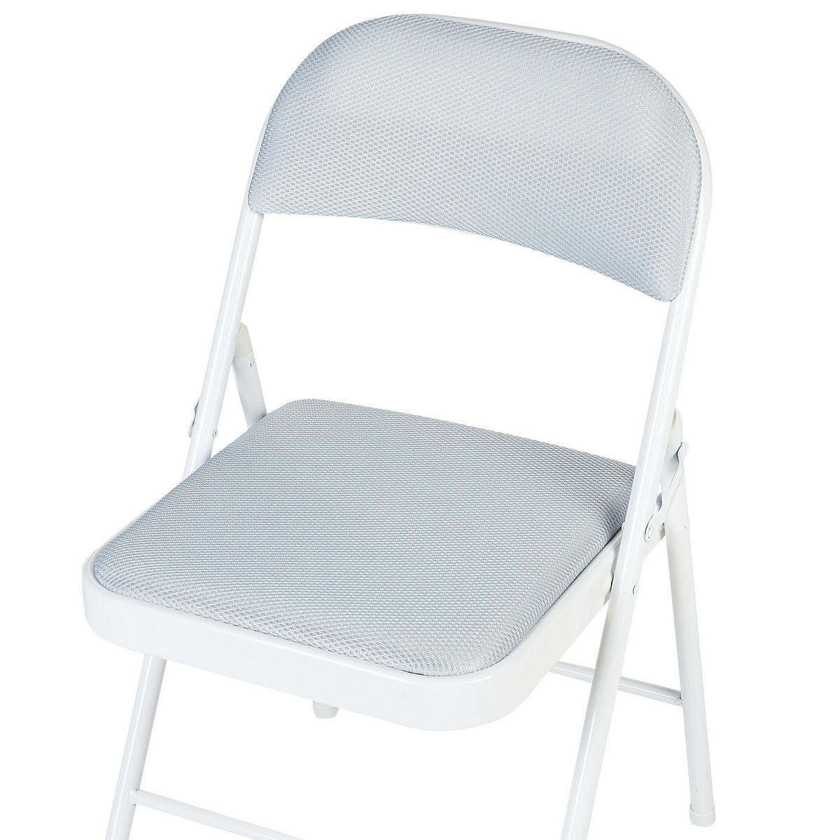 ÖSSZECSUKHATÓ SZÉK 4 darabos Szett Fém Szürke Sparks - szürke, műanyag/textil (45/77/47cm) - Beliani