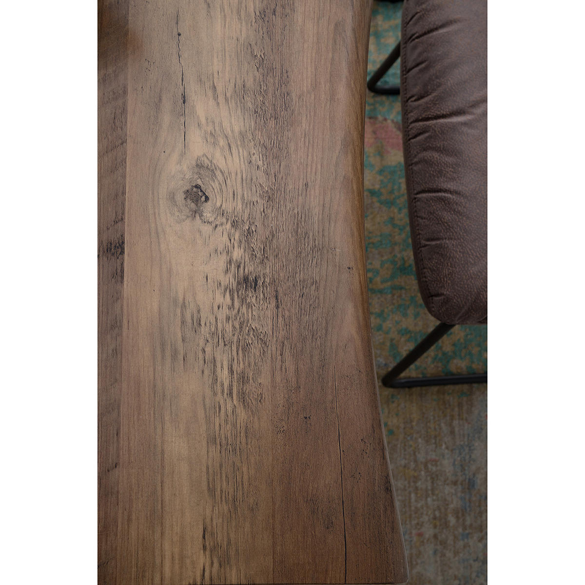 ESSTISCH - Metall - Wildeiche Antik Dekor / Matt Schwarz - Wildeiche, Holzwerkstoff/Metall (90/160/76cm) - home24