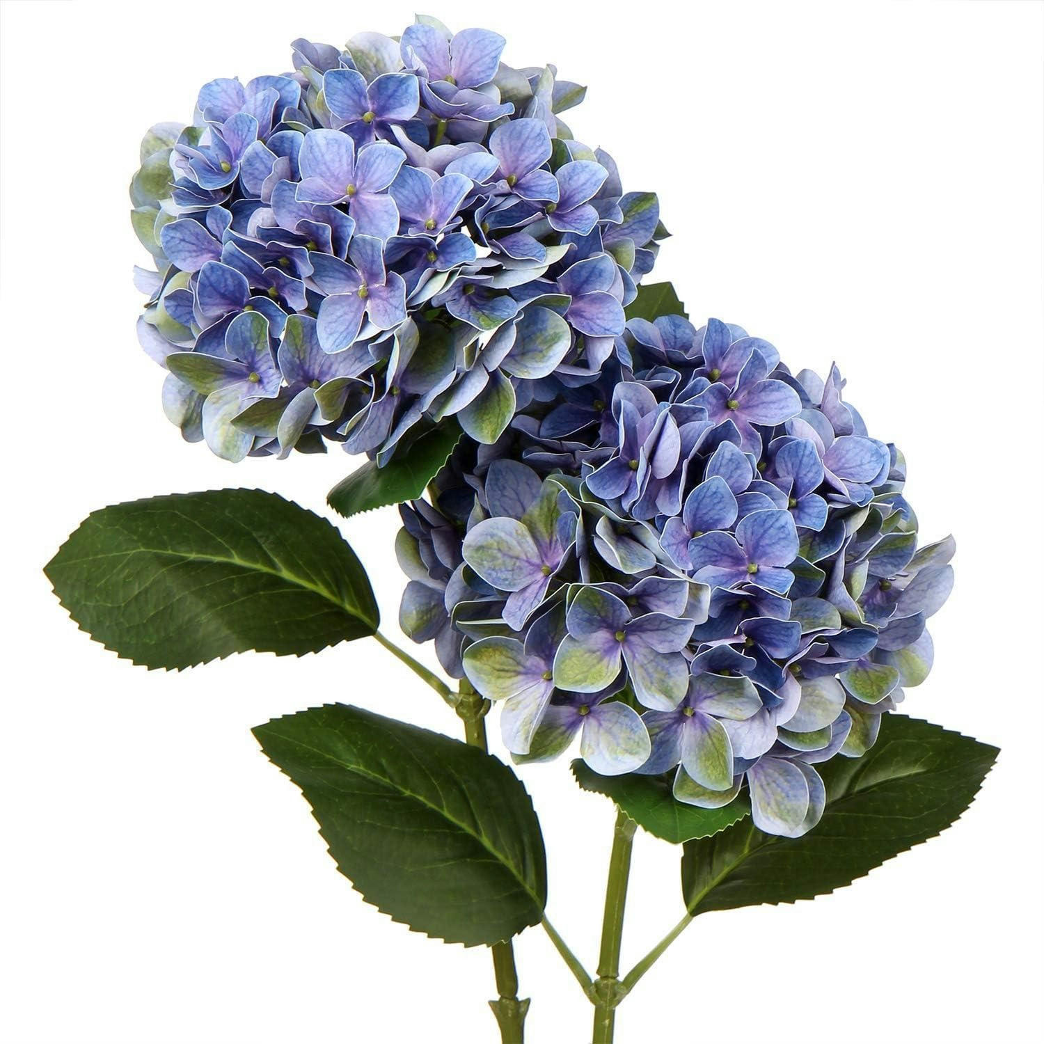 KUNSTBLUMEN Hortensie 2 Stück Slate Blue 63 cm - Blau, Kunststoff (10cm)