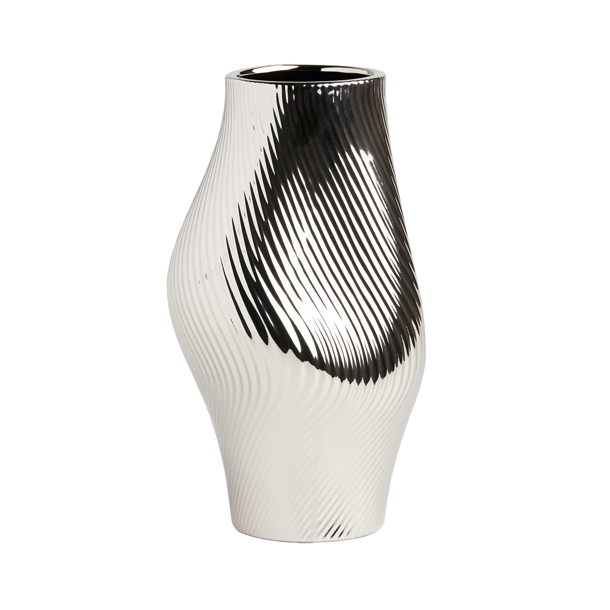 VASE Modeno - Silberfarben, Keramik (31cm) - home&you