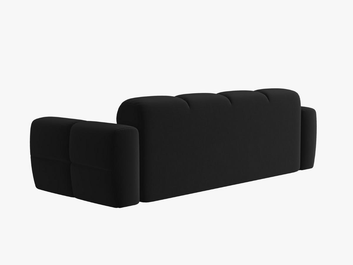 SOFA Lisa aus Samt schwarz 4 Sitzplätze - Schwarz, Textil (256/77/101cm) - Micadoni