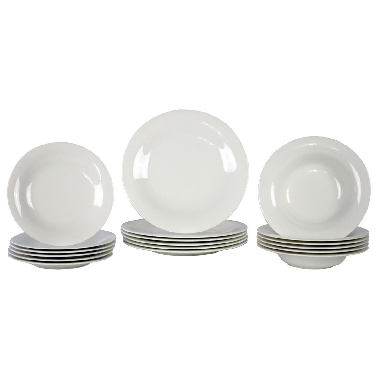 TELLER-SET New Cottage Basic weiß 18er Set - Weiß, Keramik (1/1/1cm) - Villeroy & Boch