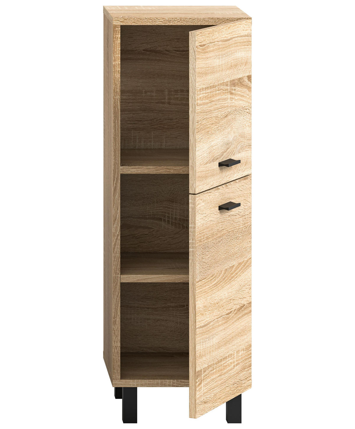 BADSCHRANK Boston/Tampa Bad in Eiche Sonoma Nachbildung - modernes Design - B/H/T: 30x80x29 cm - Sonoma Eiche, Holzwerkstoff (30/80/29cm)