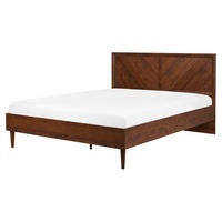 BETT 160/200cm Dunkler Holzfarbton Mialet - Dunkelbraun, Holzwerkstoff (160/200cm) - Beliani