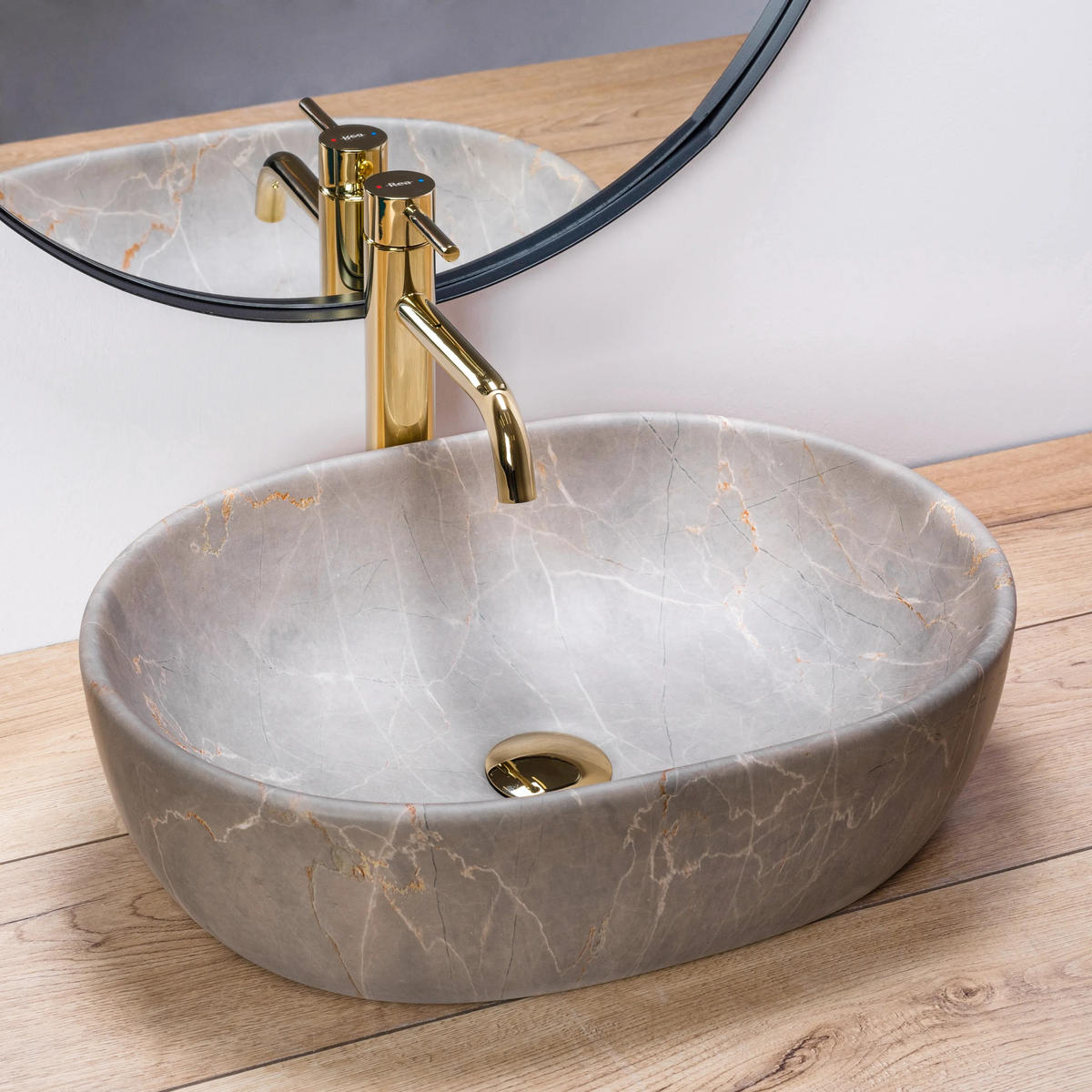 AUFSATZWASCHBECKEN LARA BEIGE 48,5/35/13,5 cm - Beige, Keramik (48.5/13.5/35cm) - REA