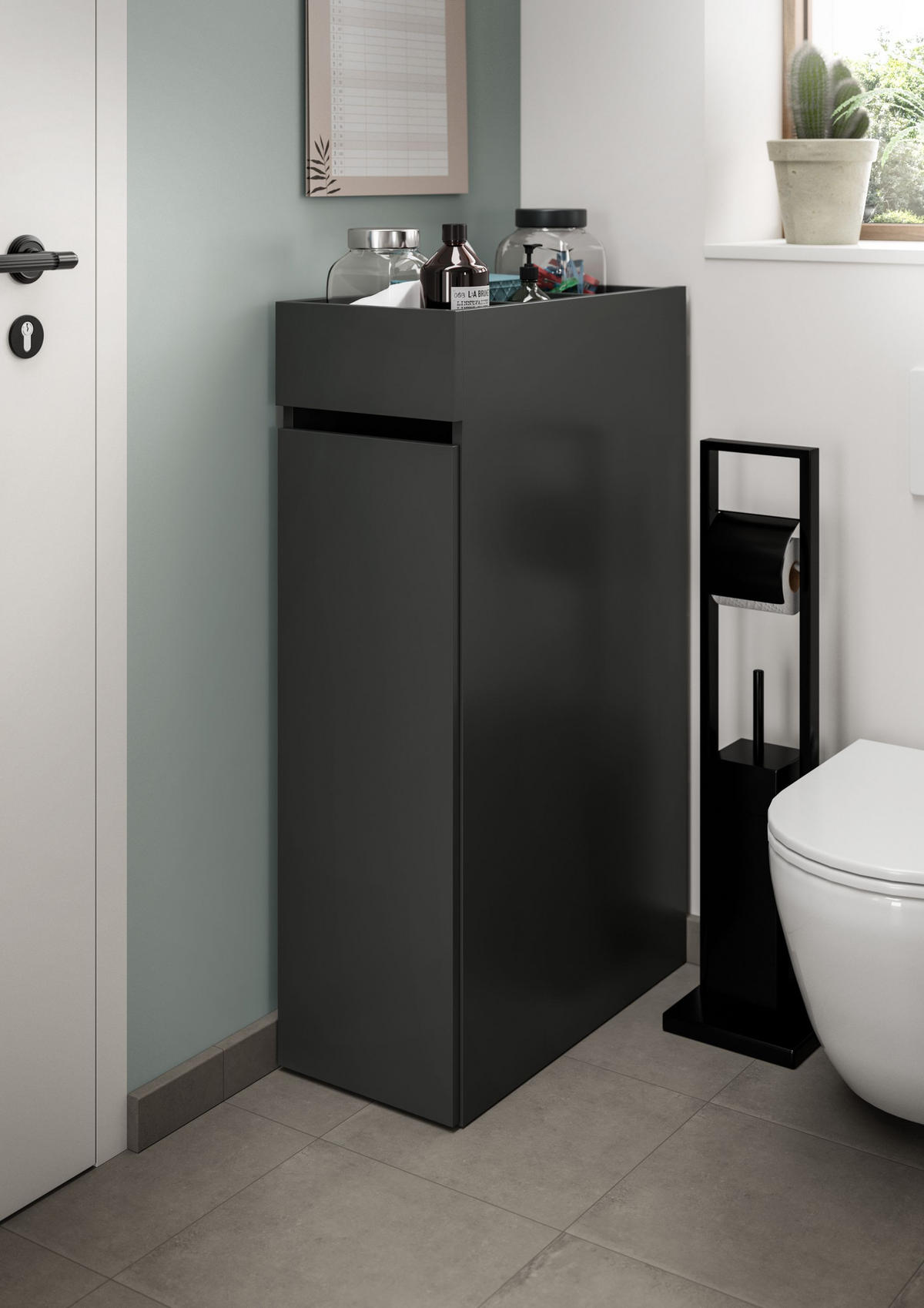 ANSTELLREGAL FREE (B/H/T: ca. 29/101/60 cm) in anthrazit/anthrazit - Anthrazit, Holzwerkstoff (29/101/60cm)