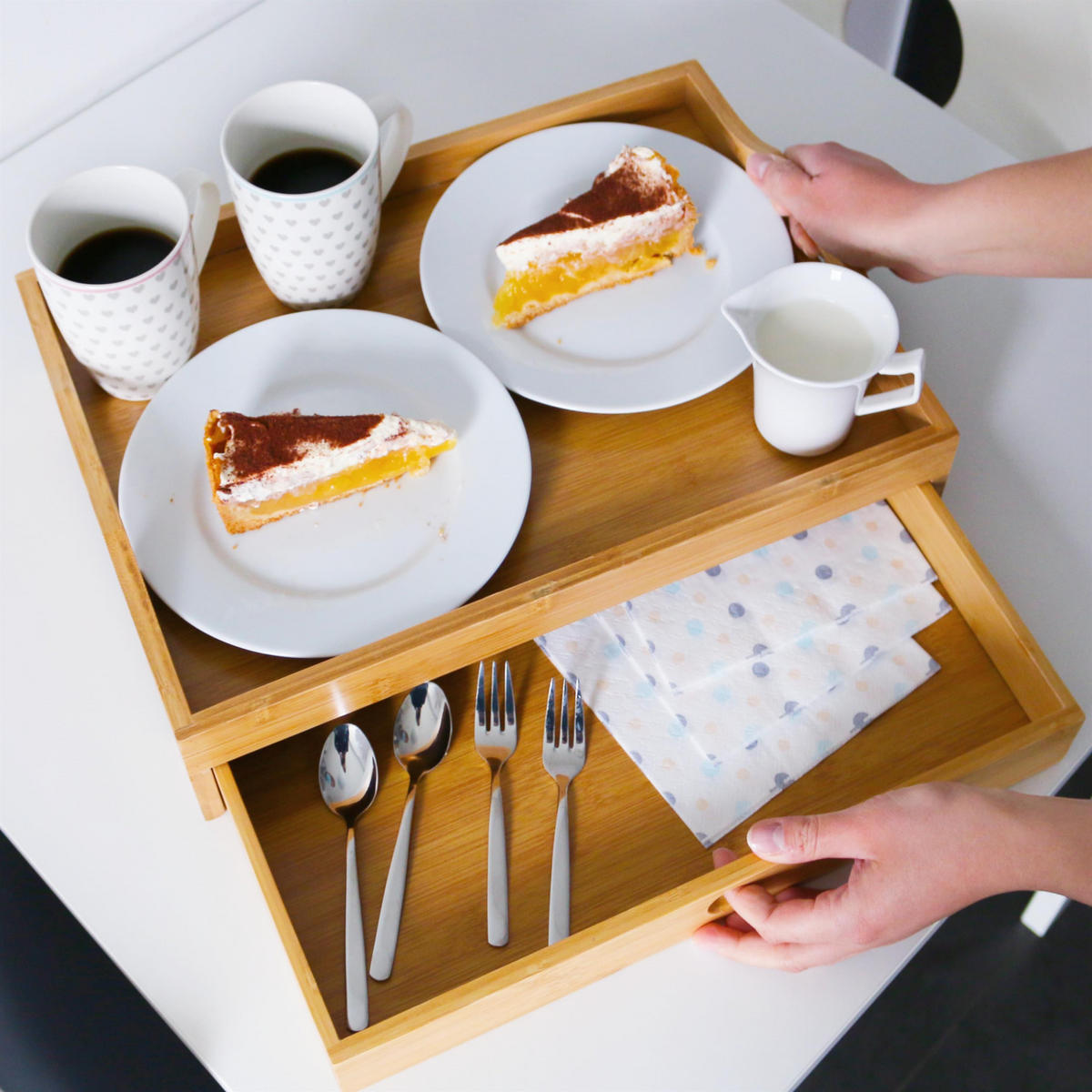 SERVIERTABLETT, Bambus - Braun, Holz (43/10/31cm) - bremermann