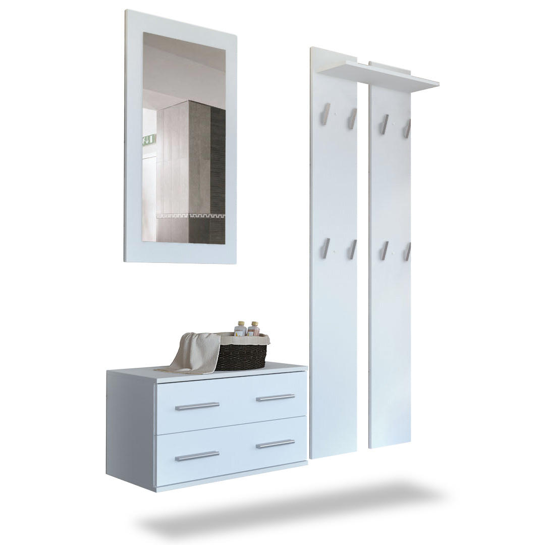 GARDEROBE Kioto Front in Weiß matt - Weiß, Holzwerkstoff (170/200/35cm) - Vladon