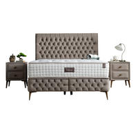 POLSTERBETT-SET Fashion 140x200 Hellbraun - Bett inkl. Matratze - Hellbraun, Metall (140/200cm) - Villa Möbel