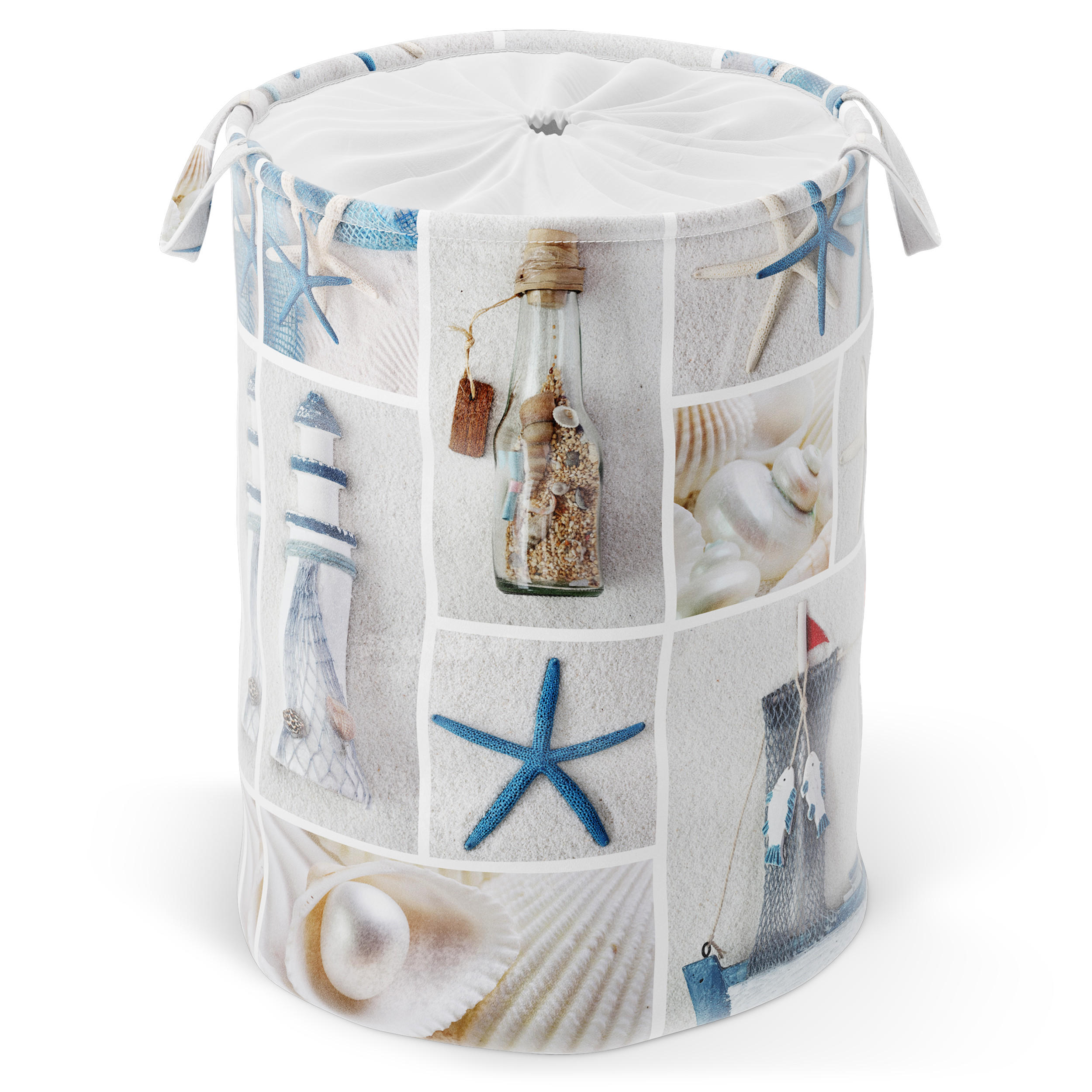 WÄSCHEKORB Meeresbrise - Beige, Textil (37/55/55cm) - Sanilo