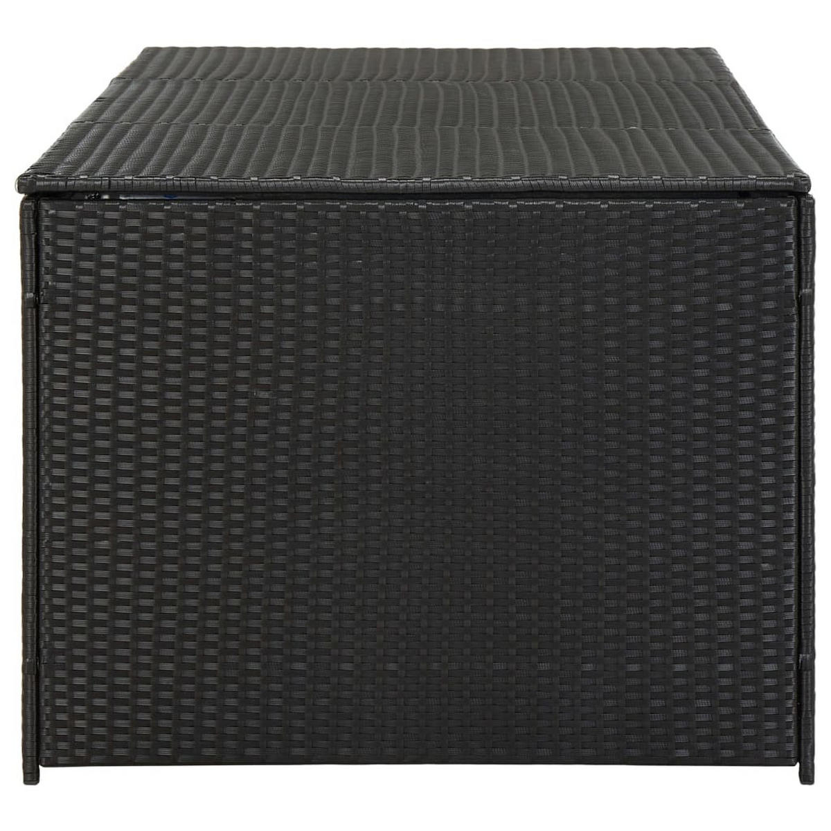 GARTENBOX Poly Rattan 180x90x70 cm Schwarz - Schwarz, Holz (180/70/90cm) - furnicato