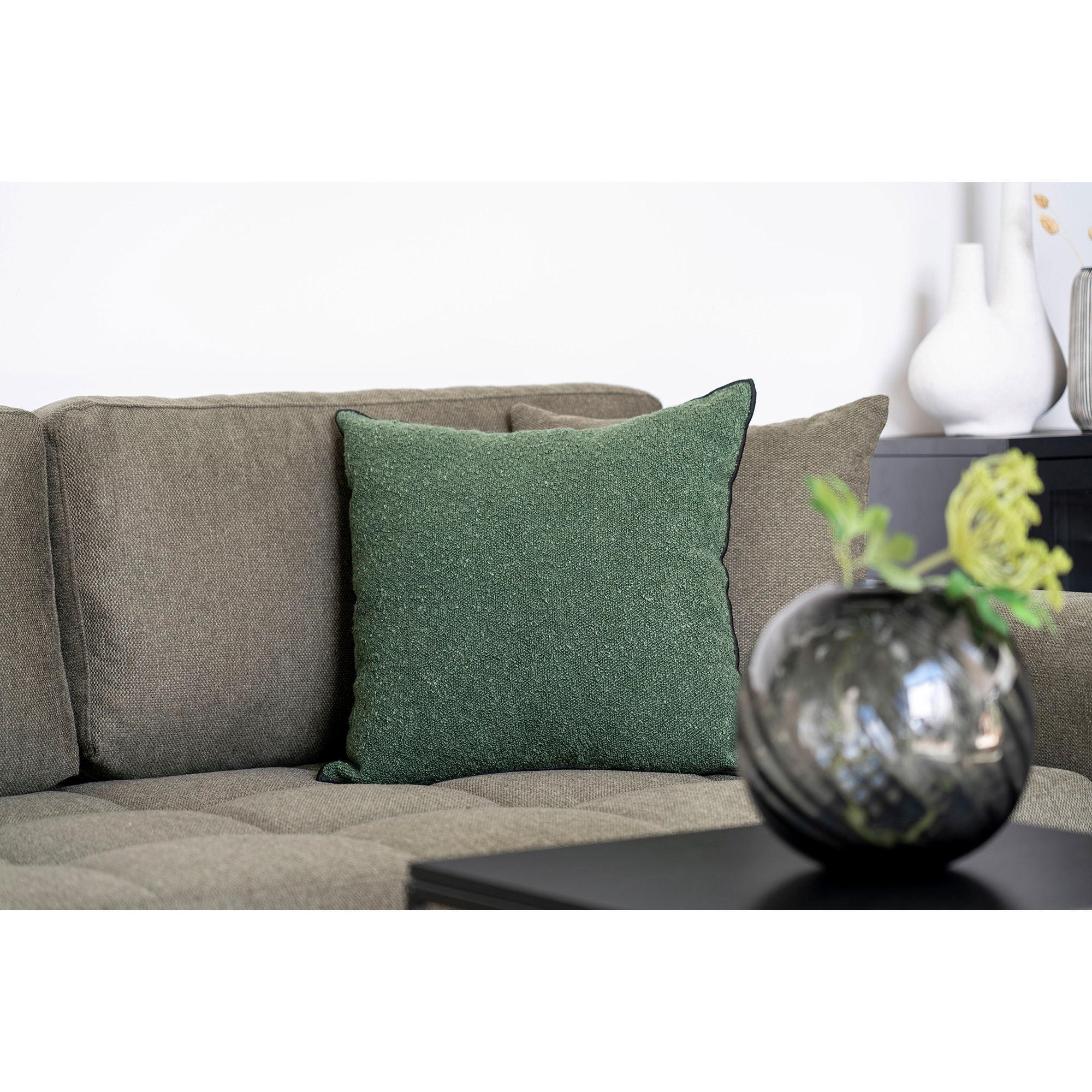 KISSEN Lismore Vorderseite: 90% Polyester, 10% Acryl, Rückseite: - Grün, Textil (40/40cm) - tinkaro