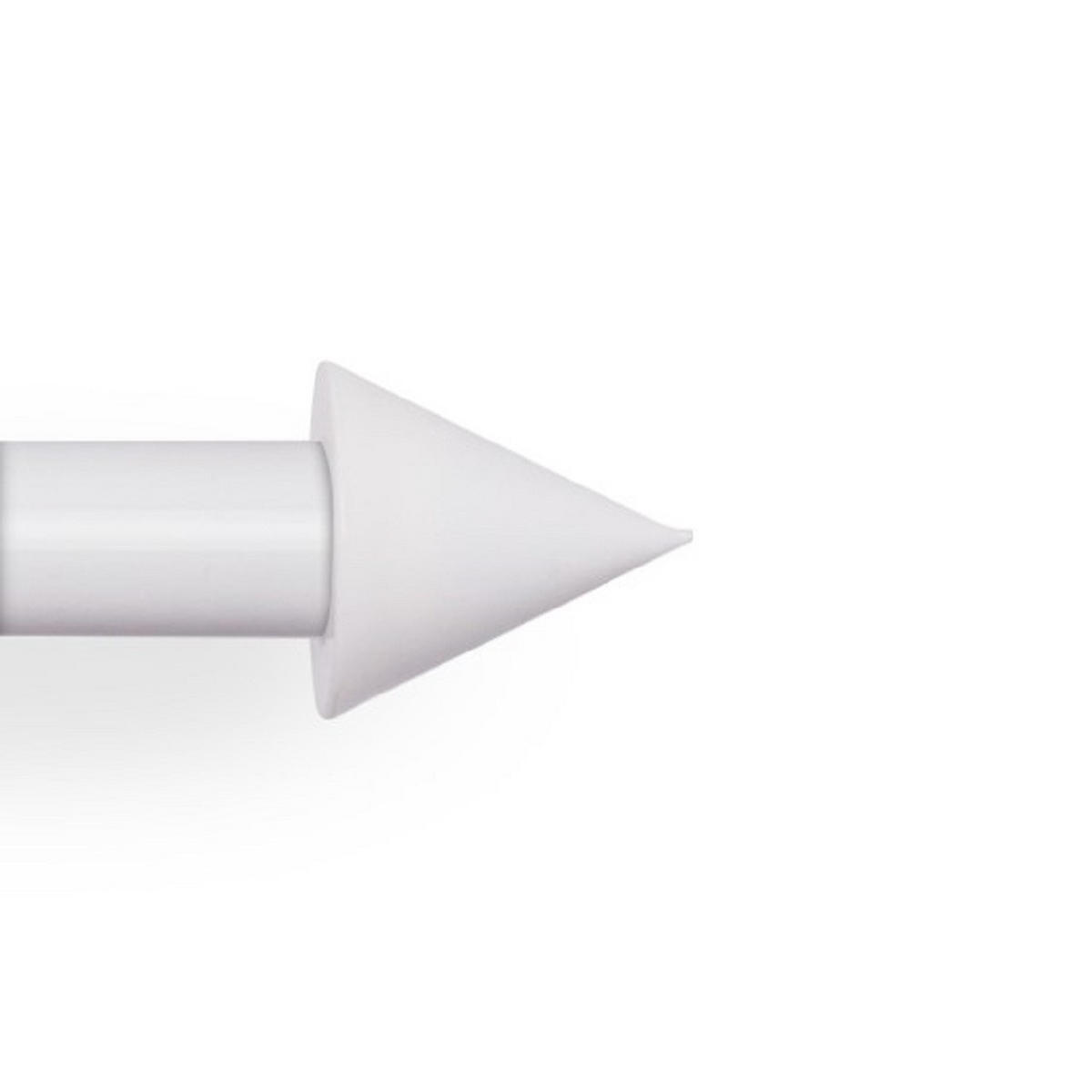 GARDINENSTANGENSET 120-220cm Weiß Kegel - Weiß, Metall (120cm)