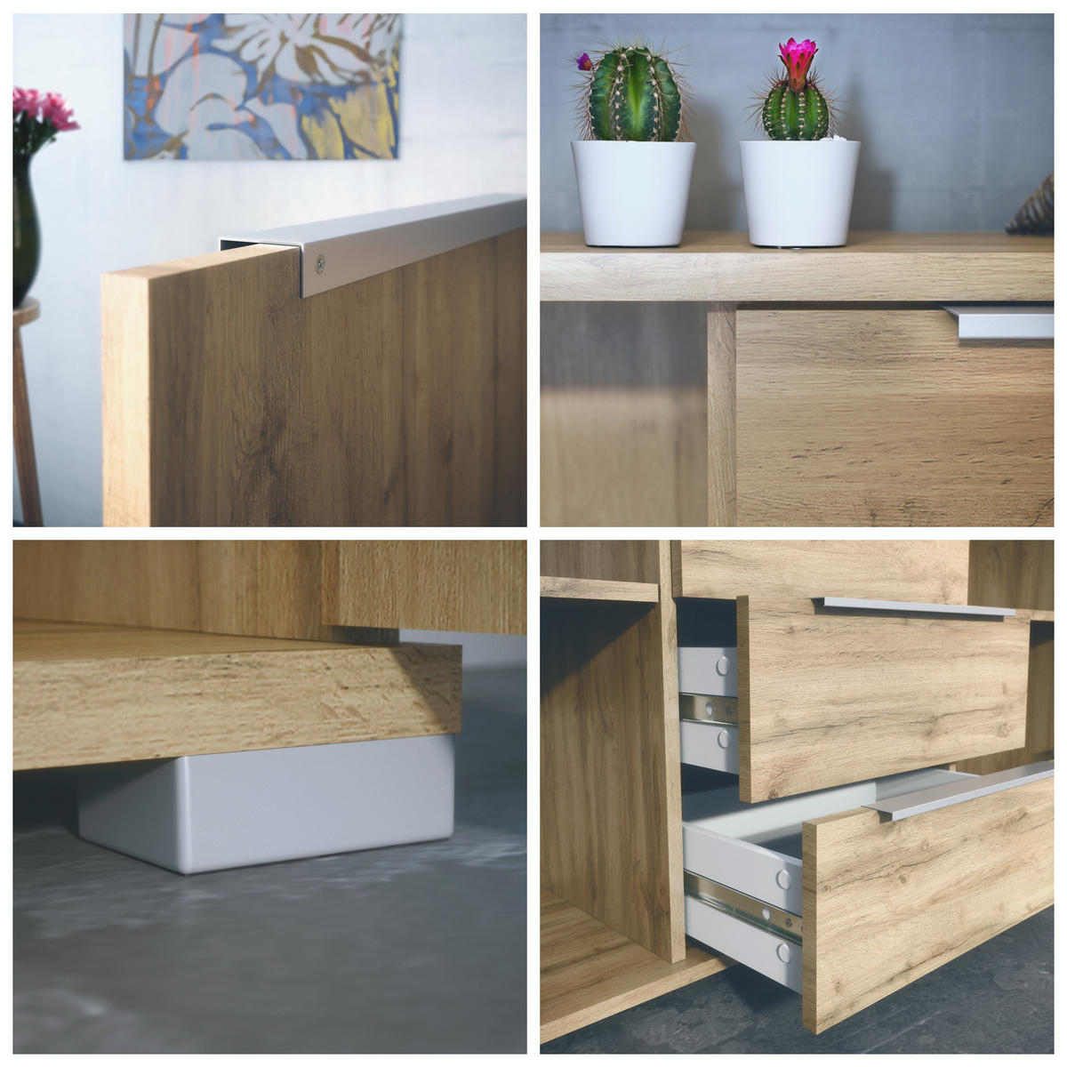 SIDEBOARD Linio Denim matt - Pastellblau, Holzwerkstoff (138.5/75.5/35cm) - Vladon