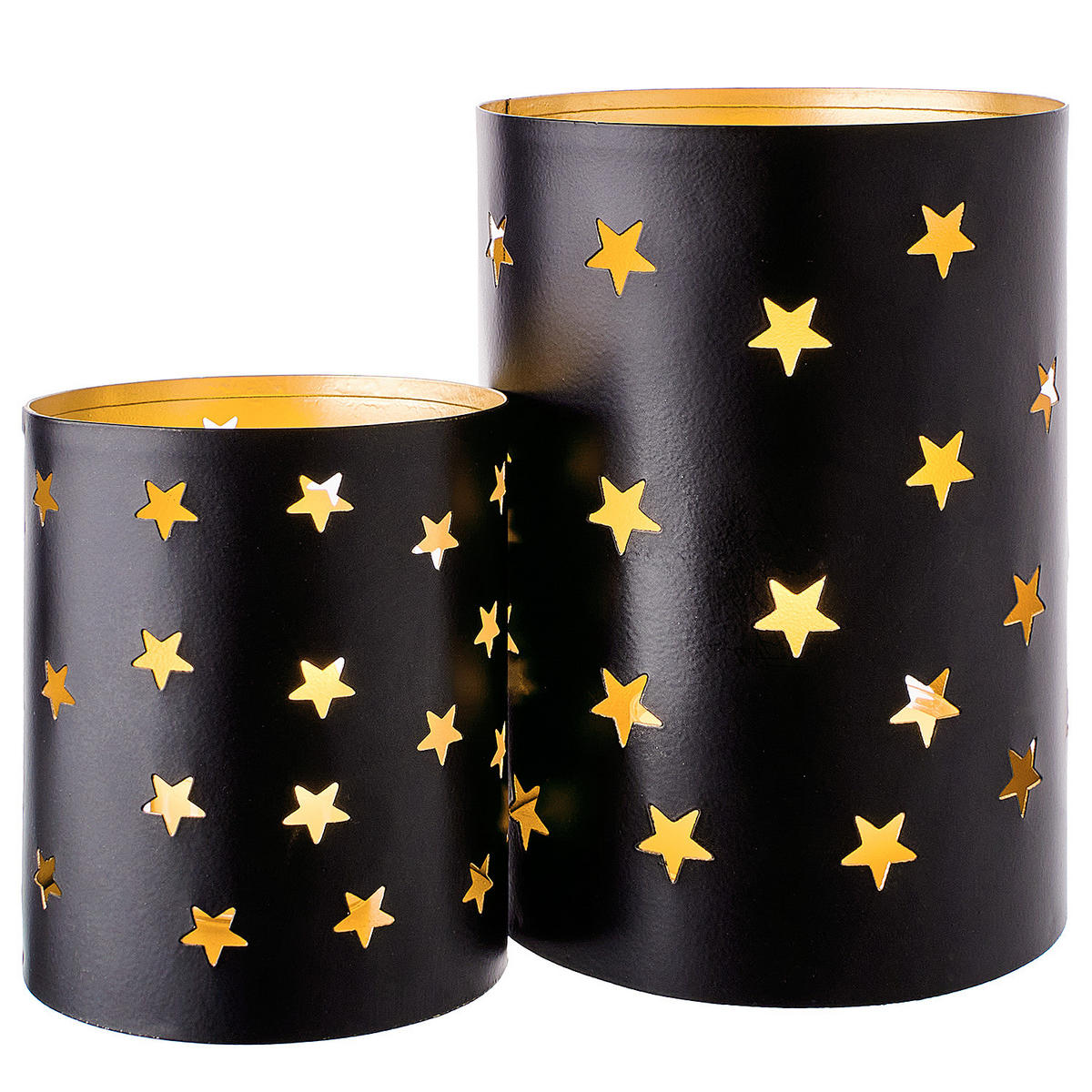 WINDLICHT (4er Set) Luminous - Schwarz, Metall (8/10/8cm) - Butlers