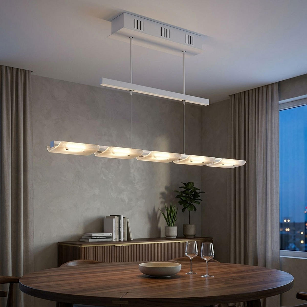 LED HÄNGELEUCHTE TIGHT Weiß Aluminium Stahl - Weiß, Glas (89/10/110cm)