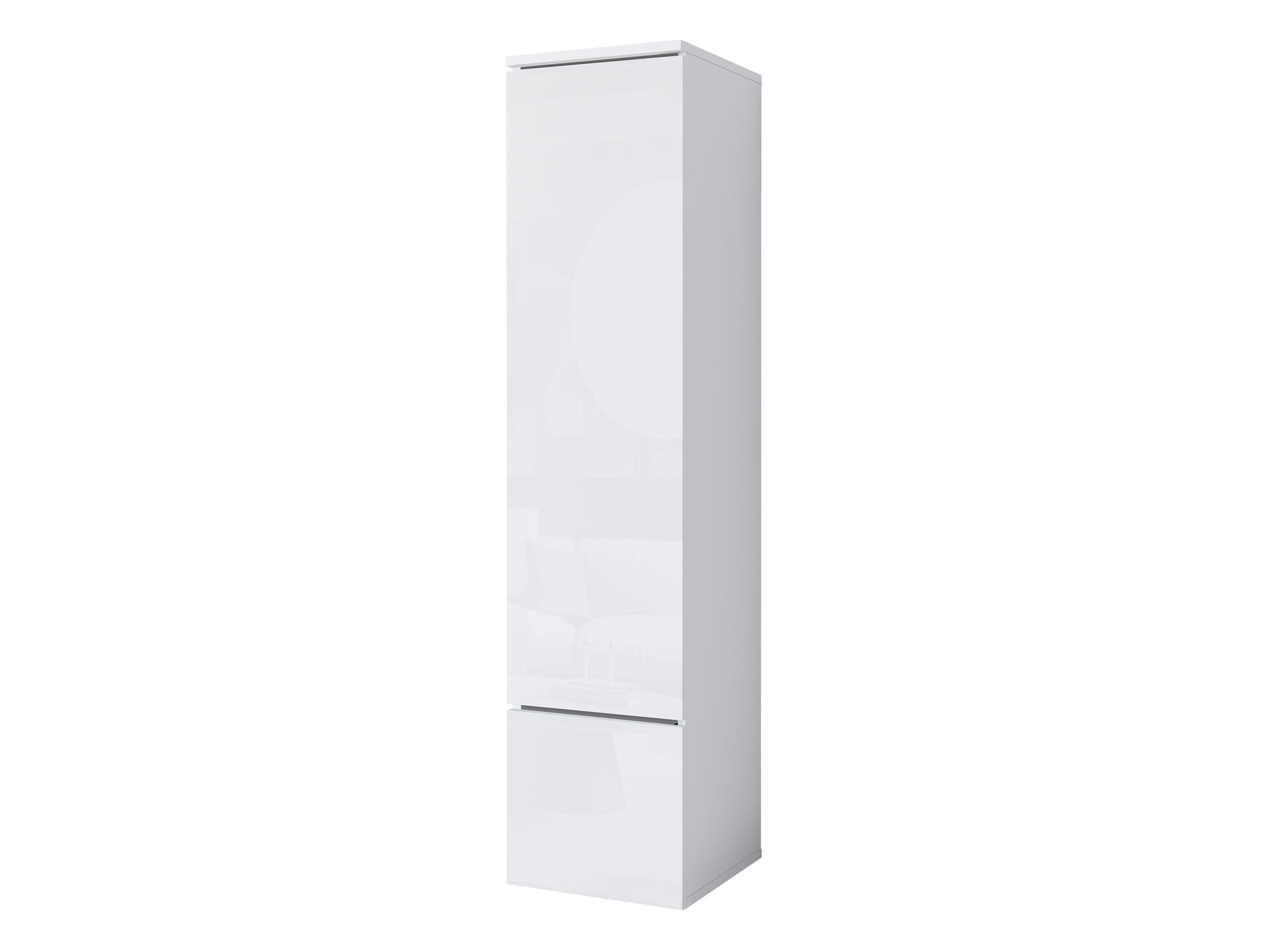 HÄNGEVITRINE Vera 001 mit LED Beleuchtung - Weiß Hochglanz/Alufarben, Holzwerkstoff/Kunststoff (30/130/33cm) - MIRJAN24