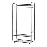 ROLLGARDEROBE Vestvågøy - Schwarz, Metall (90/176/40cm) - [en.casa]