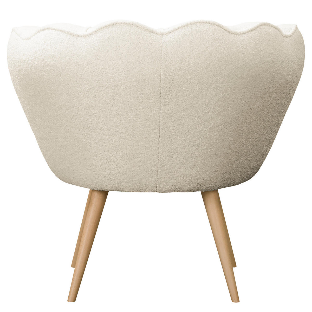 SESSEL - Bouclé, Füße Hell - Beige/Weiß, Birkenholz/Textil (75/74/75cm) - home24