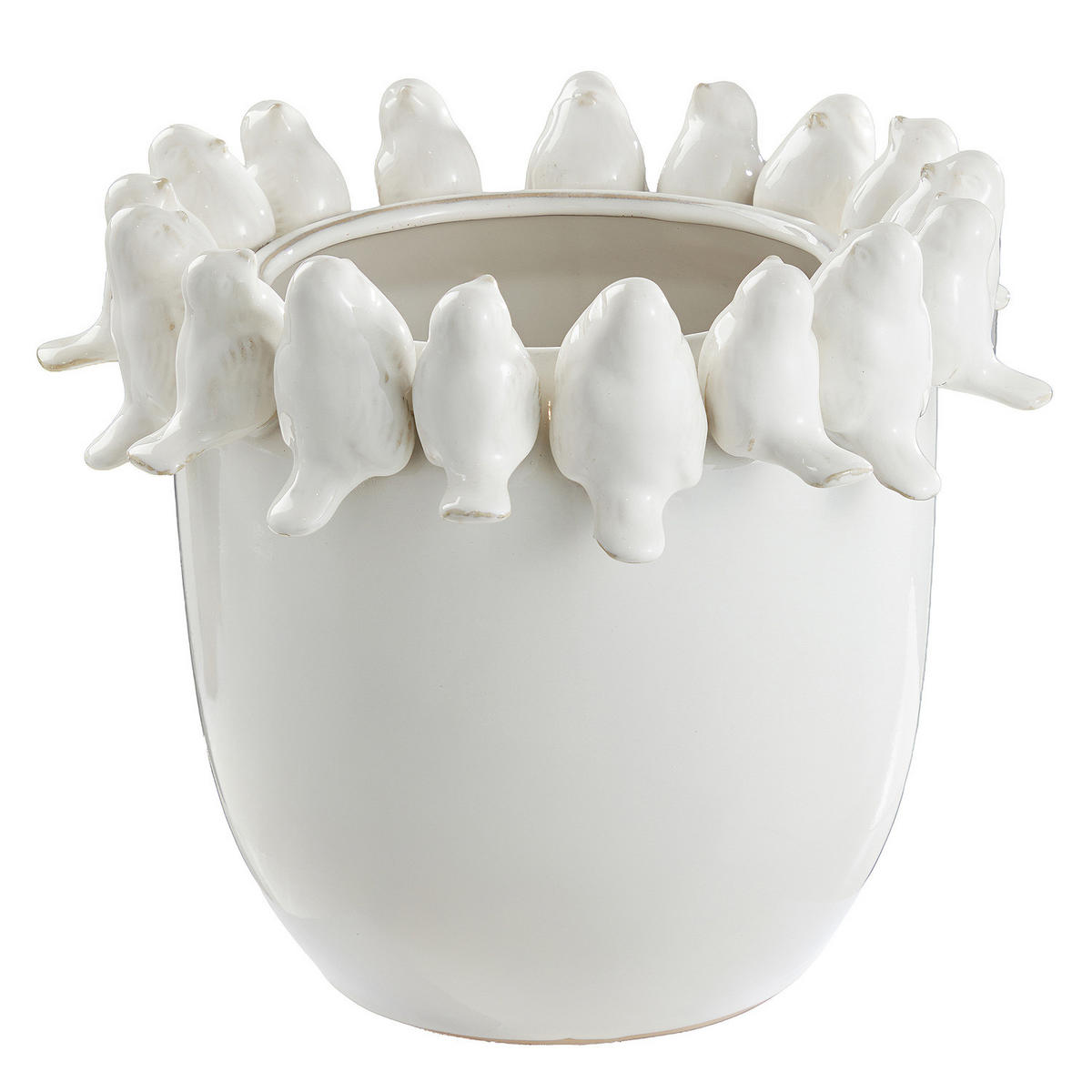 KERAMIKVASE Birds - Weiß, Keramik (24cm) - Butlers