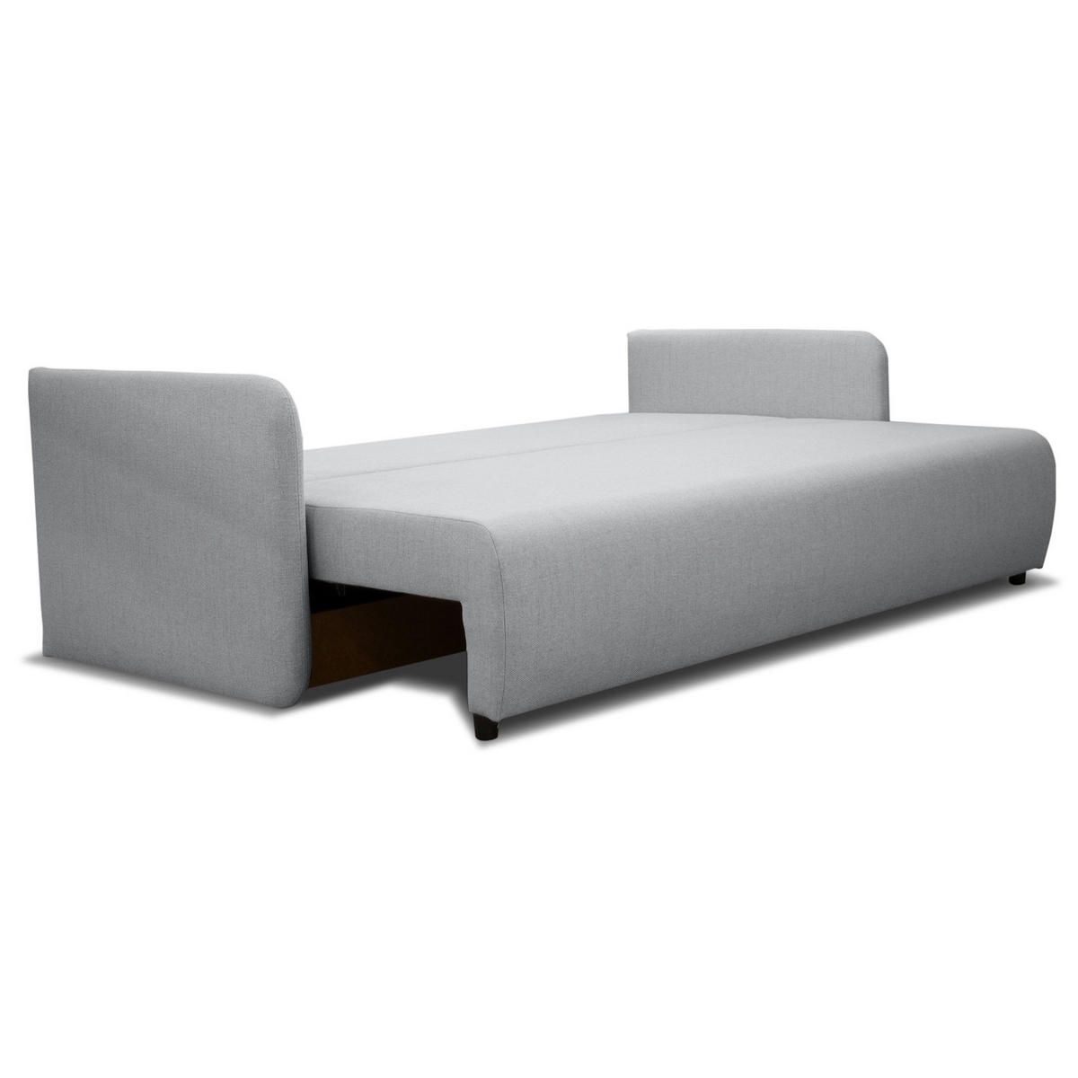 SOFA Anvio Hellgrau mit Schlaffunktion - Hellgrau/Schwarz, Kunststoff/Textil (220/88/100cm) - Selsey