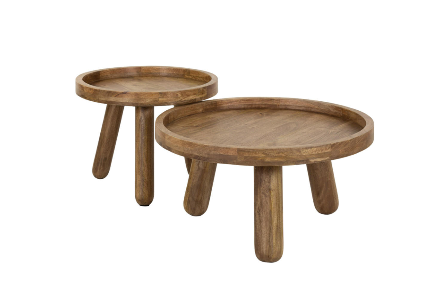 COUCHTISCH-SET FLORA Braun Mango - Braun, Mangoholz/Holz (80/80/41cm) - KAWOLA