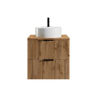 EINZELWASCHTISCH - 60 cm x 46 cm - Holz, Platte - Schwarz, Naturfarben Hell - MADELA - Schwarz/Naturfarben, Holz (60/57/46cm) - Vente-Unique