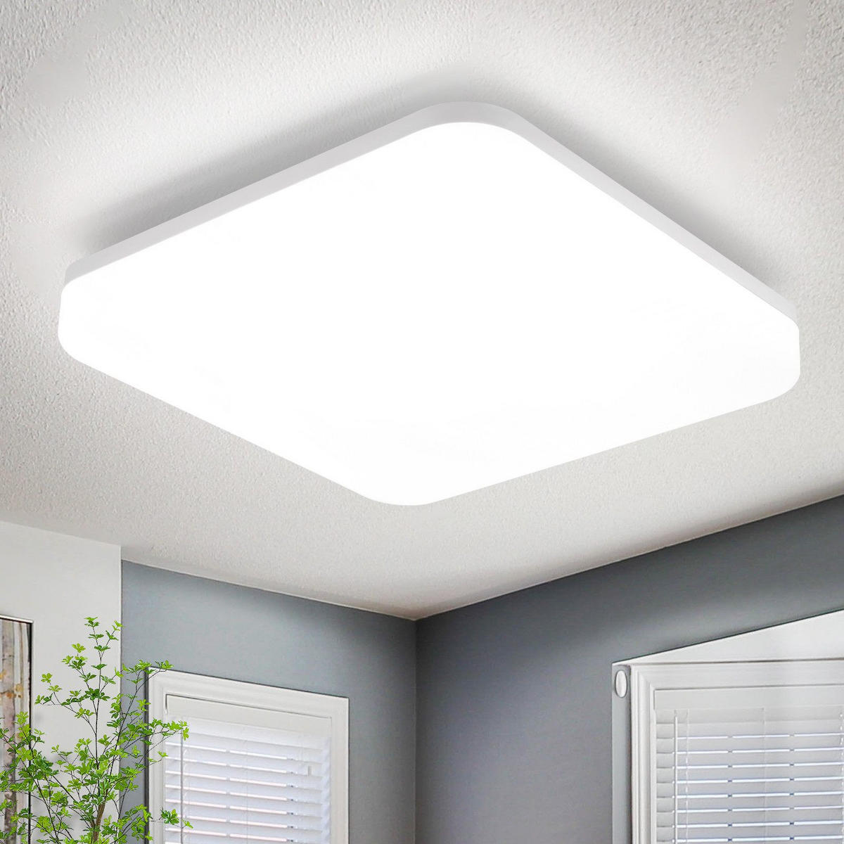 LED-DECKENLEUCHTE Madsen 22/22/4.8cm - Weiß, Kunststoff (22/22/4.8cm) - Nettlife