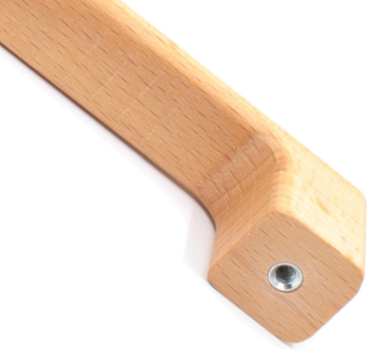 MÖBELGRIFF BA 192mm, Küchengriff Buche massiv, Holzgriff Schrank - Grau, Holz (2/2.8/21.4cm)