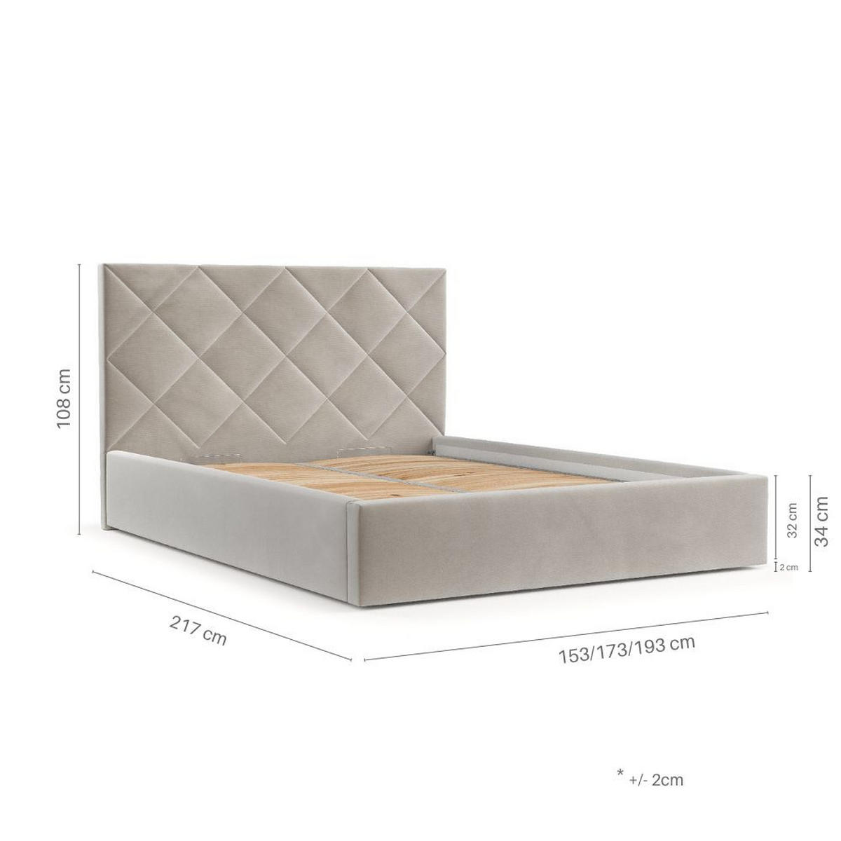 POLSTERBETT Torno 140/200 cm Beige im Kronos Stoff - Beige/Schwarz, Holz/Holzwerkstoff (140/200cm) - AltaBeds