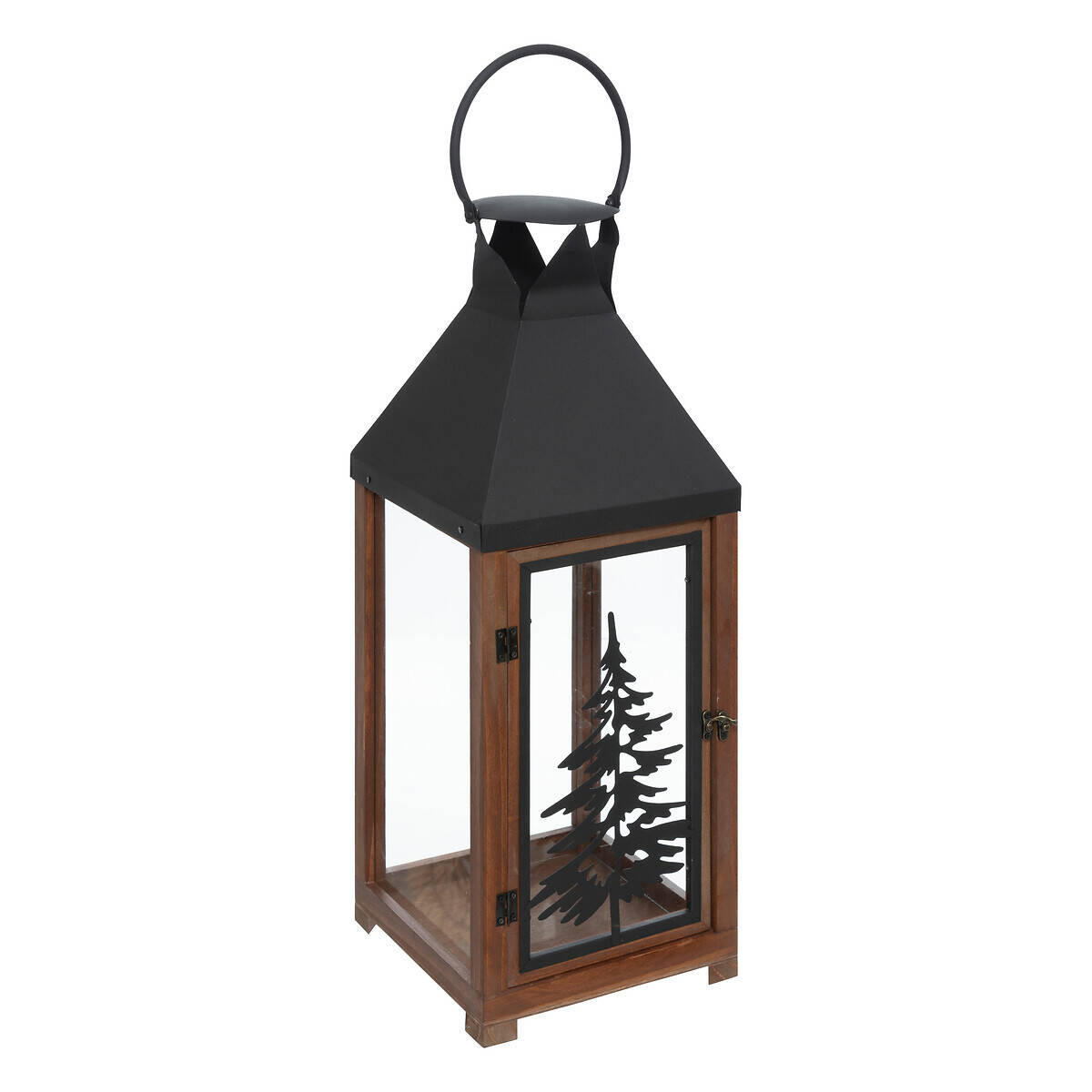 HOLZLATERNE 2er-Set - Braun, Metall (20/55/20cm) - Atmosphera Createur d´interieur