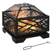 FEUERSCHALE, Eisen, Schwarz - Schwarz, Metall (66/66/66cm) - Outsunny