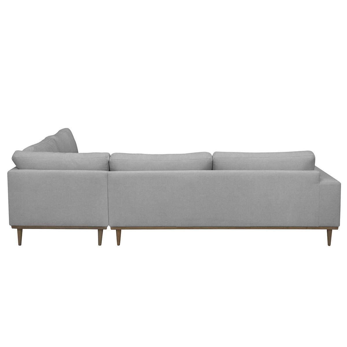 ECKSOFA mit Ottomane - Eichefarben/Grau, Eichenholz/Textil (287/219cm) - home24